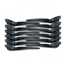 Затискачі-шпильки для стрижки волосся пробірні Качка металеві 10,5 см чорні 12 шт