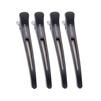 Парикмахерские клипсы-зажимы CIRETIVITY для волос "Утка" плоские, пластик/металл, 11 см, черные 4 шт