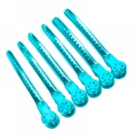 Затискачі-шпильки для стрижки волосся пробірні Качка металеві 9,5 см набір 6 шт блакитні