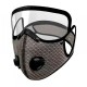 Маска-респиратор пятислойная со сменным угольным фильтром и двумя клапанами и защитой для глаз серая