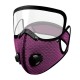 Маска-респиратор пятислойная со сменным угольным фильтром и двумя клапанами и защитой для глаз фиолетовая