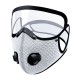 Маска-респиратор пятислойная со сменным угольным фильтром и двумя клапанами и защитой для глаз белая
