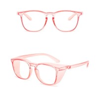 Стильні захисні окуляри для перукаря, майстра манікюру з незапотіваючим покриттям та захистом від ультрафіолету рожеві