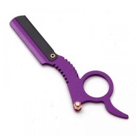 Опасная бритва шаветка с кольцом фиолетовая