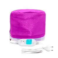 Электрическая тканевая термошапка (сушуар) для масок, ламинирования и лечения волос малиновая