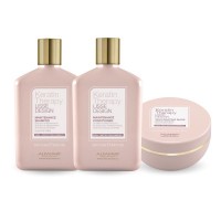 Набор Alfaparf Milano Lisse Design Keratin Therapy TRIO шампунь, кондиционер, маска для блеска и шелковистости волос 2x250+200