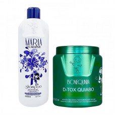 Набір ботексу Maria Escandalosa Okra D-tox Quiabo для відновлення та живлення волосся, 30/50 г (розлив)