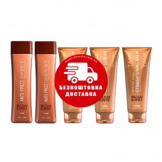 Набір Brazilian Blowout Anti-Frizz для домашнього догляду шампунь, кондиціонер, маска, сироватка, бальзам, 2х350/3х240 мл
