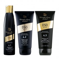 Набір DSD 4.1/4.2/4.3 Dixidox de Luxe Triple Action шампунь кондиціонер маска проти випадіння волосся, 3x200 мл