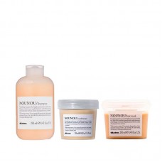 Набір Davines NOUNOU TRIO живильний шампунь, кондиціонер та маска для відновлення волосся, 3х250 мл