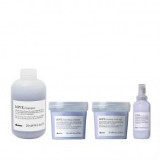 Набір Davines Love Lovely Smoothing шампунь, кондиціонер, маска і сироватка для розгладжування волосся 250/250/250/150 мл