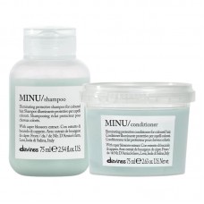 Набір Davines Minu DUO шампунь та кондиціонер для збереження кольору фарбованого волосся, 2х75 мл