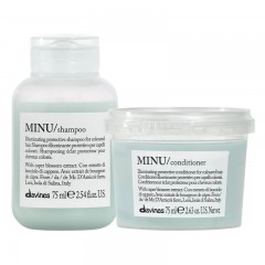 Набор Davines Minu DUO шампунь и кондиционер для сохранения цвета окрашенных волос, 2х75 мл