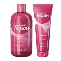 Набор Inebrya Shecare Repair восстанавливающие шампунь и маска для поврежденных волос, 300/250 мл