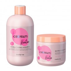 Набір Inebrya Keratin Restructuring шампунь та маска для відновлення волосся з кератином, 300/500 мл