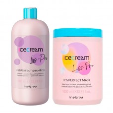 Набір Inebrya Ice Cream Liss Pro Liss Perfect DUO шампунь та маска для жорсткого та пухнастого волосся, 2х1000 мл
