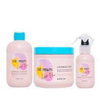 Набор Inebrya Ice Cream Liss Pro Liss Perfect TRIO шампунь, маска и спрей для жестких и пушистых волос, 300/500/150 мл