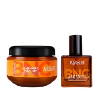 Набор Karseell BNC Argan DUO-1 коллагеновая маска и аргановое масло для поврежденных волос, 550/60 мл