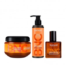 Набір Karseell BNC Argan TRIO-1 колагенова маска, кондиціонер і арганова олійка для волосся, 550//200/60 мл