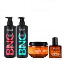 Набір Karseell BNC Argan QUAD-1 шампунь, кондиціонер, маска, арганова олійка для волосся, 500//500/550/60 мл