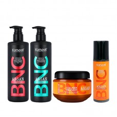Набір Karseell BNC Argan QUAD-3 шампунь, кондиціонер, маска і незмивний спрей для волосся, 500//500/550/200 мл