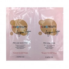 Набір Inebrya Argan Oil Pro-Age DUO з аргановим маслом для фарбованого волосся шампунь та маска, саше 2x15 мл