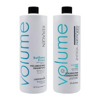 Набір Organic Keragen Volumizing шампунь та кондиціонер для об'єму волосся з кератином, 2х250 г (розлив)