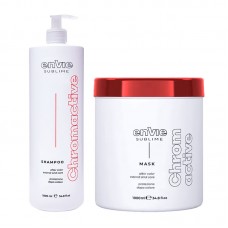 Набір Envie Chromactive Color Protector шампунь та маска для захисту кольору фарбованого волосся з екстрактом гранату (EN438/EN436)  2x500 г (розлив)