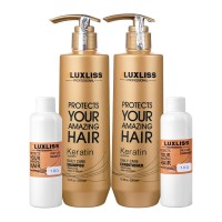 Набор Luxliss Keratin Smoothing Daily Care кератиновый шампунь и кондиционер для ежедневного использования 2x100 г (разлив)