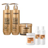 Набор Luxliss Keratin Smoothing Daily Care кератиновый шампунь, кондиционер и маска для ежедневного ухода за волосами 3x200 мл (разлив)