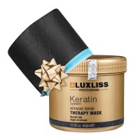 Восстанавливающая маска Luxliss Keratin Intensive Repair Therapy Mask с кератином 400 мл + в подарок термошапка