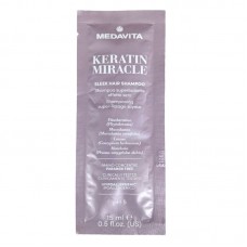 Розгладжуючий шампунь Medavita Keratin Miracle Sleek Shampoo з ефектом шовку для пухнастого та неслухняного волосся, пробник саше 15 мл